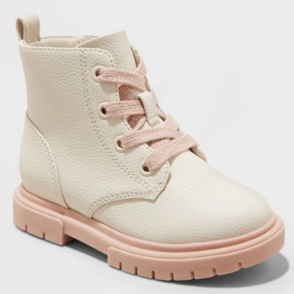 Cat & Jack Other - Cat & Jack Toddler Girls' Amaya Lace Up Side Zip Boots, Sz 9